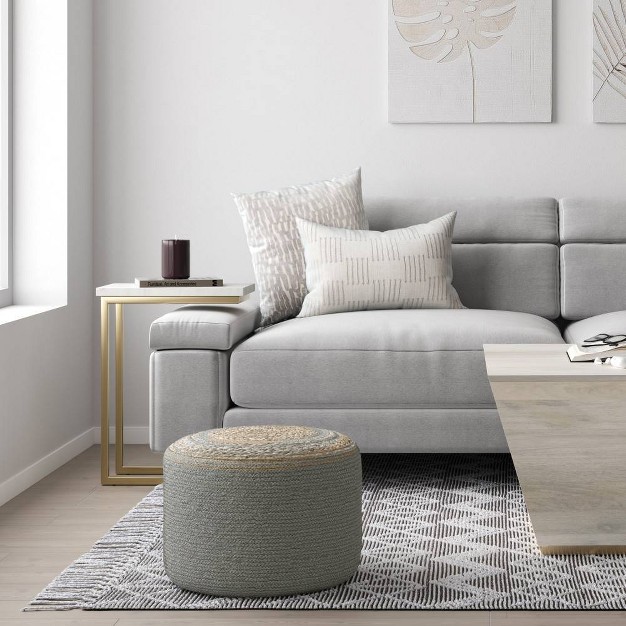 Winslet Round Braided Pouf Wyndenhall