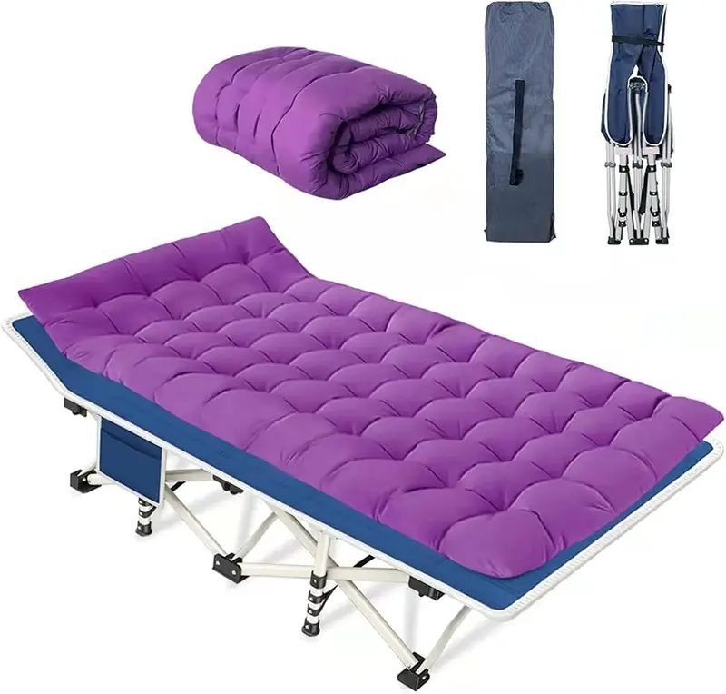 Two-Piece Folding Camping Cot Set – Includes Mattresses, Heavy-Duty Frames & Carry Bags