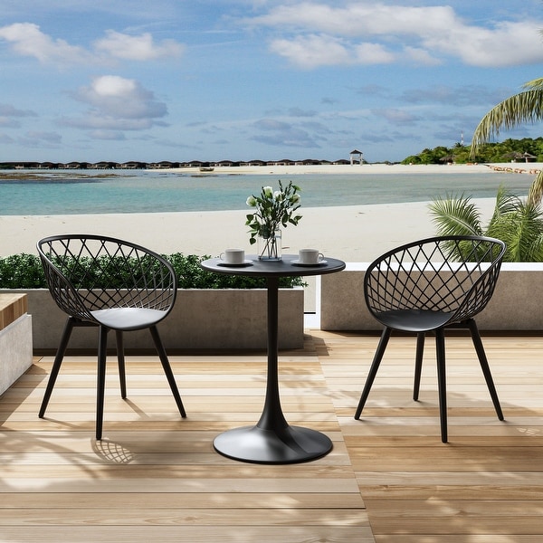 Kurv 3Piece Lux Bistro Set,Weather Resistant,Indoor/Outdoor