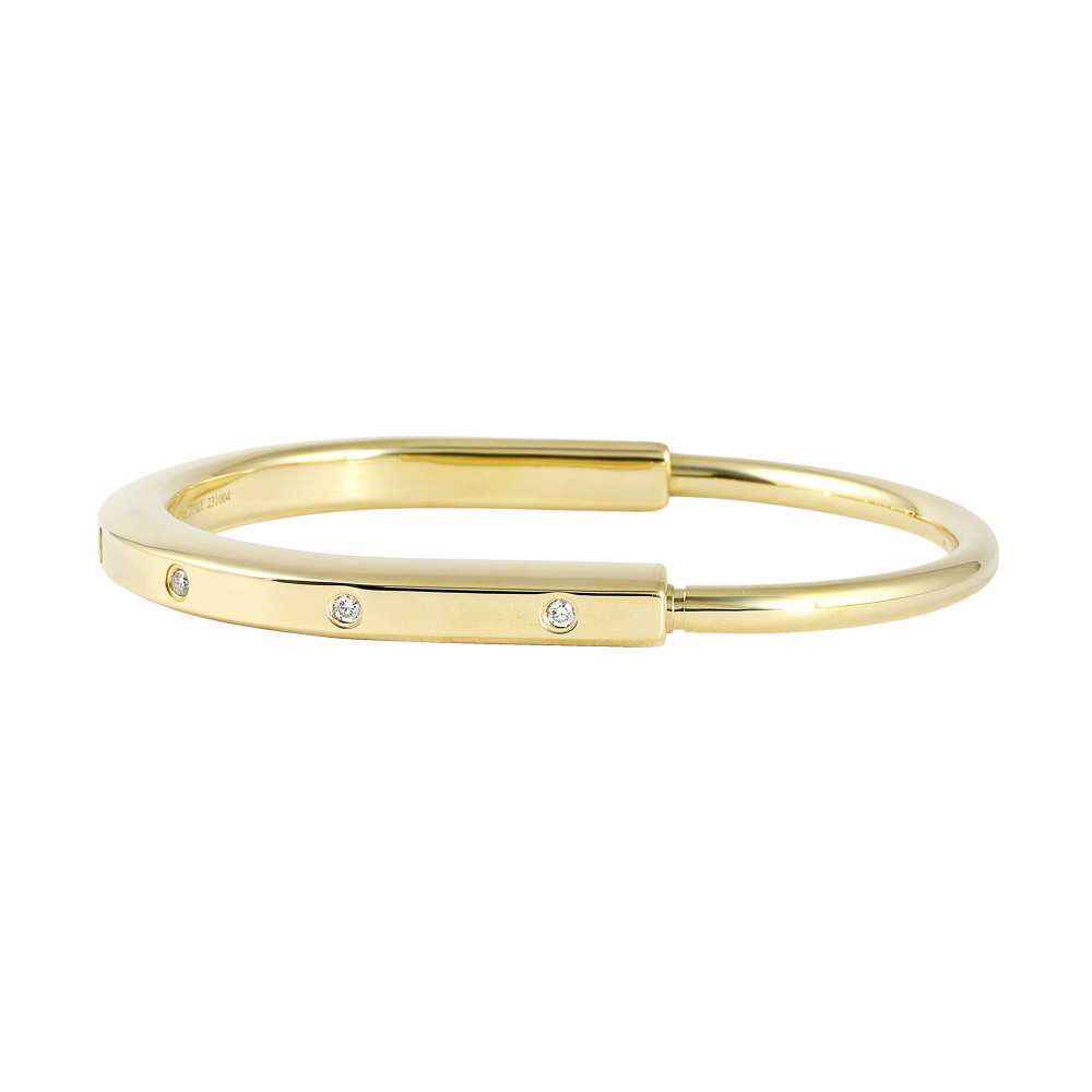 Tiffany & Co. Lock M Bracelet 18K Yellow Gold Diamond 70185415