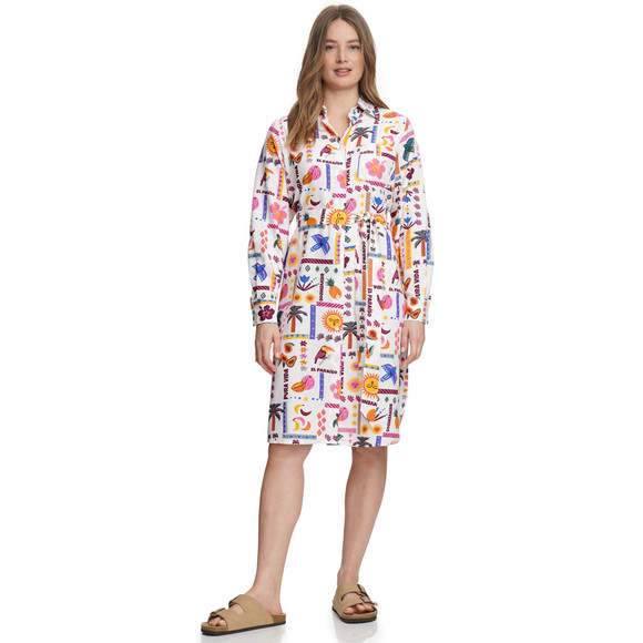 Jonas Nielsen Damen Leinen-Kleid mit Allover-Print