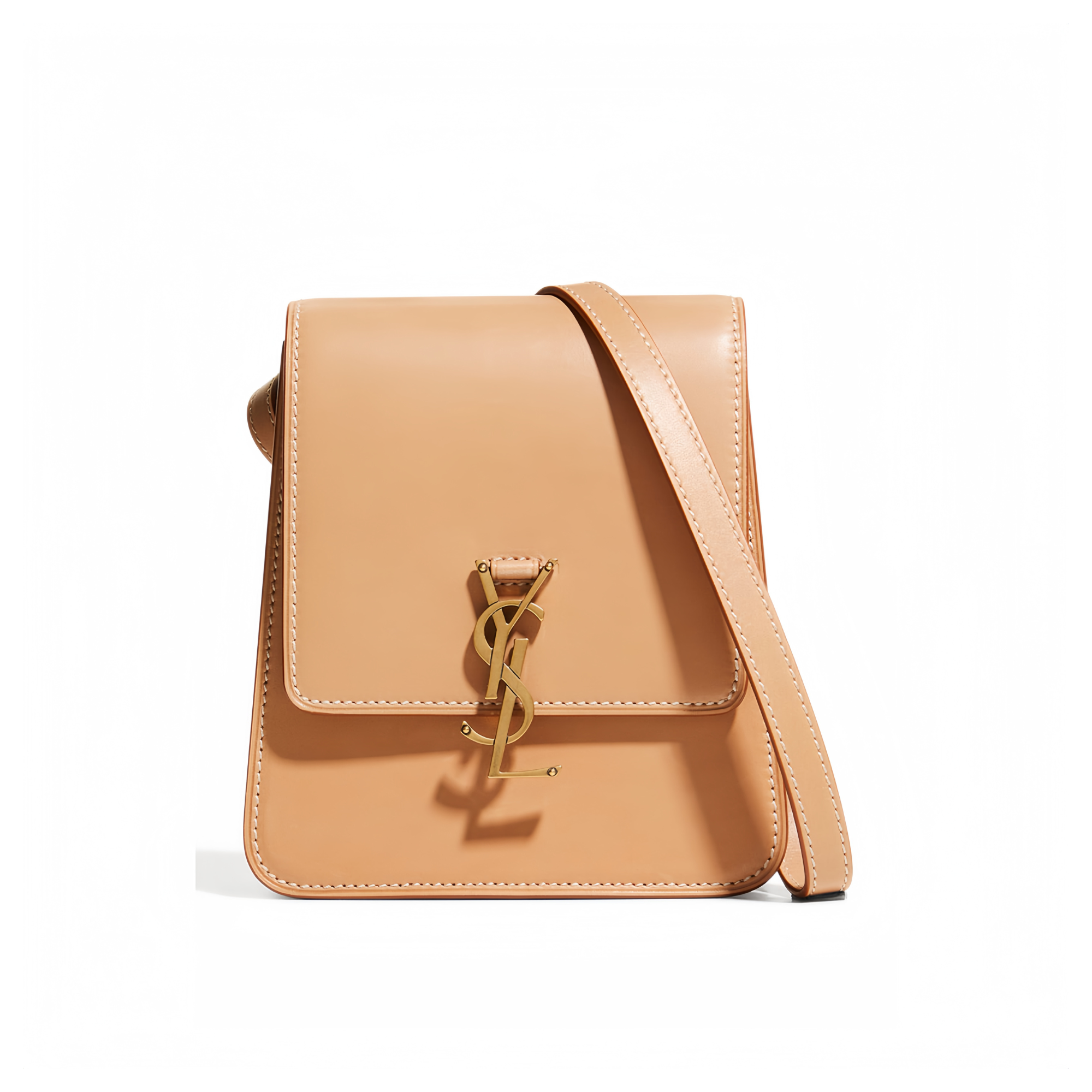 Saint Laurent Kaia North/South Satchel In Leather Beige