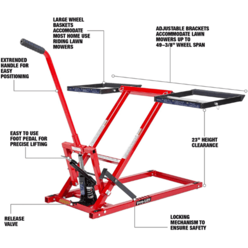Pro Lift Lawn Mower Jack Lift with 350 Lbs Capacity for Tractors and Zero Turn Lawn Mowers