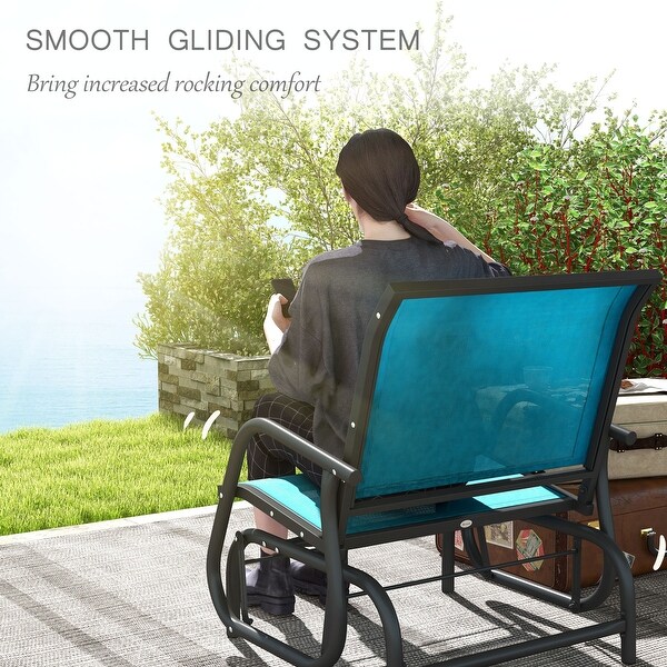 Outsunny Glider/Rocking Chair Set with Breathable Mesh Fabric,Curved Armrest