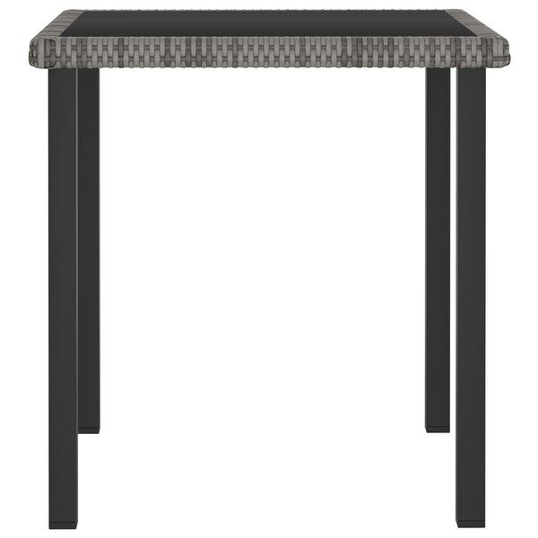 vidaXL 3 Piece Patio Dining Set Poly Rattan Gray