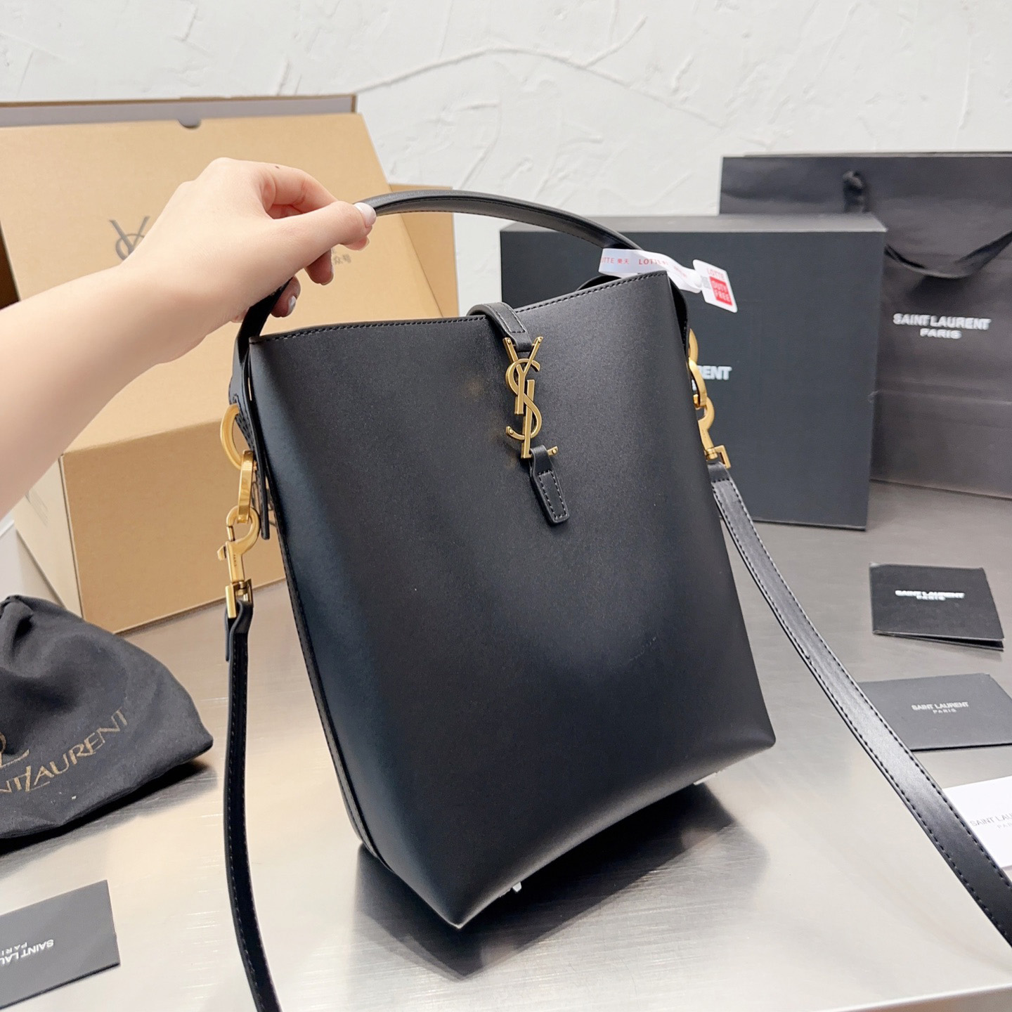 YSL bucket chain crossbody bag - cnluxepick