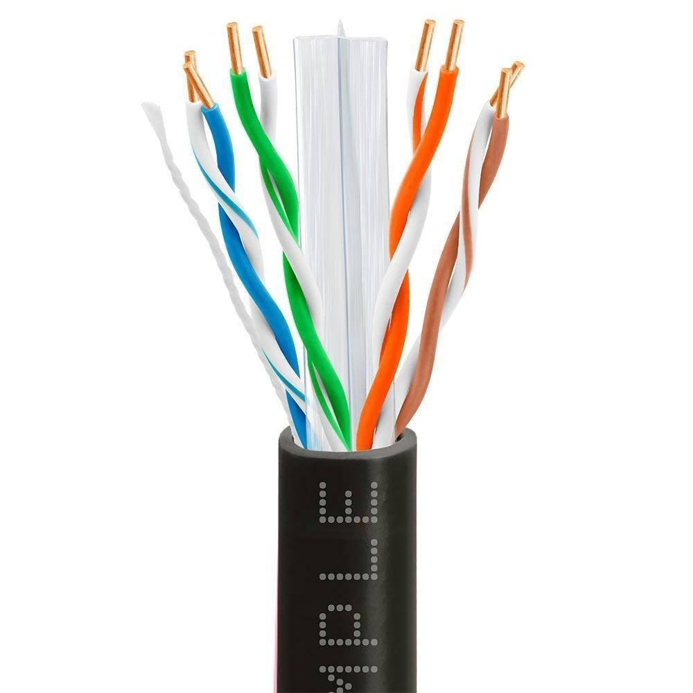 Cmple - Cat6 Bulk 23AWG Ethernet LAN Network Cable - 1000 ft Black