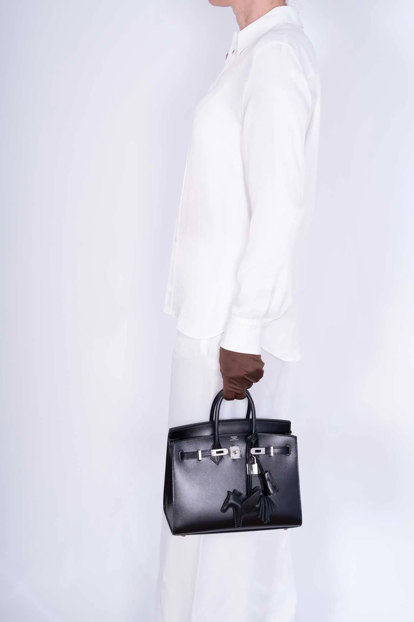 Hermès Birkin Sellier 25 Noir Box Calf Palladium Hardware