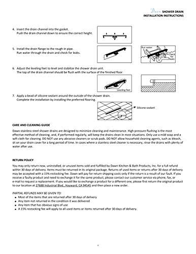 Dawn LBE120304 Brisbane River Series - Linear Shower Drain 12x22L