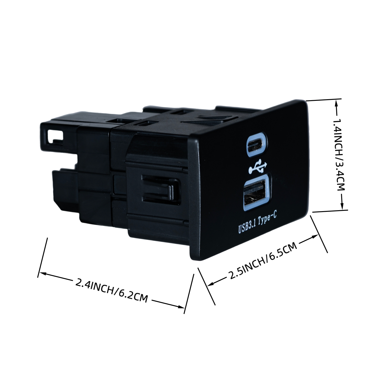 OEM Ford & Lincoln USB-C Hub Upgrade | LED Backlit Media Module | Supports Wireless CarPlay & Android Auto for Sync 3 & Sync 4 | Plug & Play