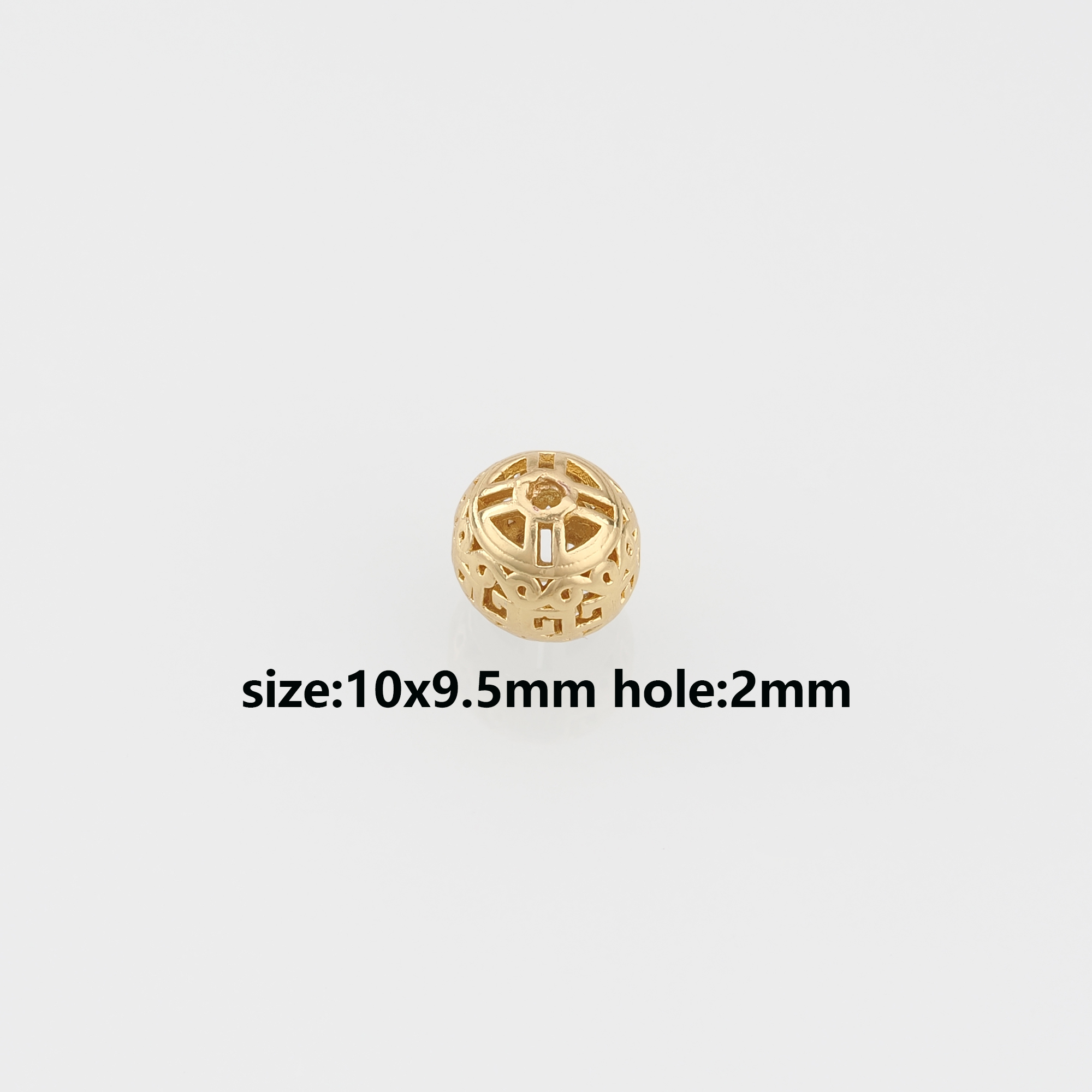 18K Gold Filled Ball Spacer Beads,Hollow Beads,Round Beads for Bracelet Jewelry Necklace Making Supply