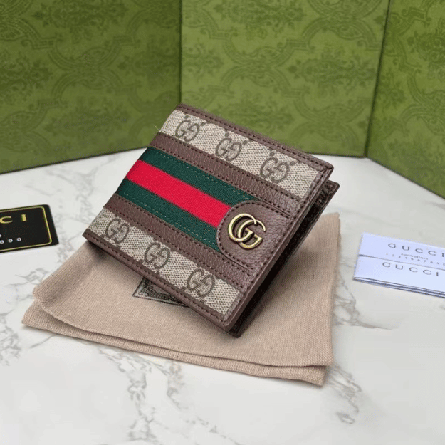 Gucci Ophidia Bi-Fold Wallet Beige/Brown 4.3 Inches 834271 Faeoi 9746