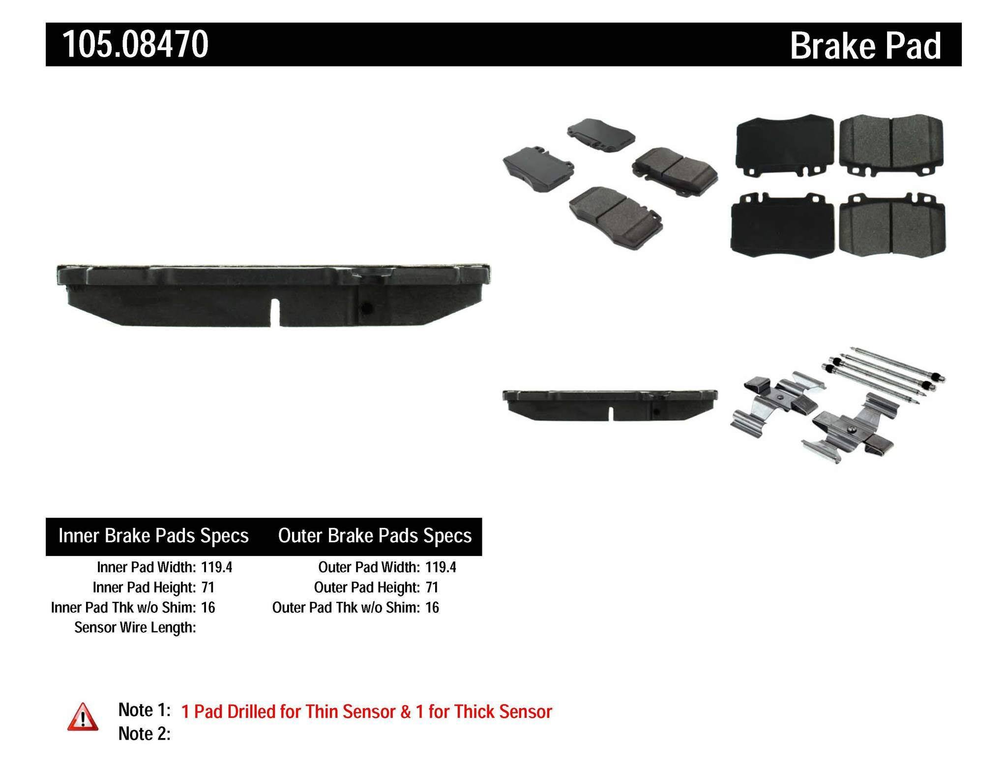 Centric 105.08470 Disc Brake Pad