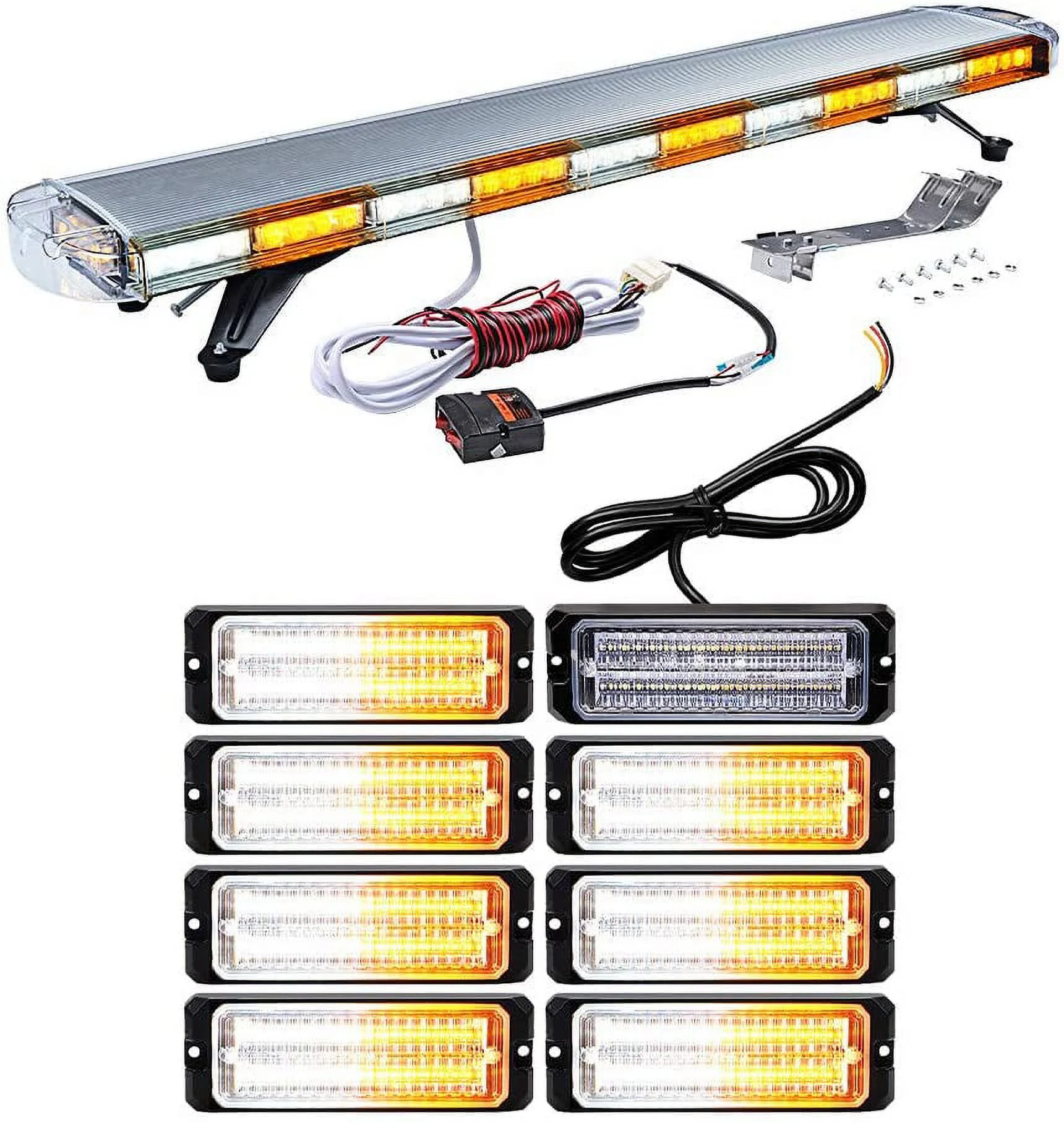 Astra Depot Set Amber-White-Amber Emergency Beacon Strobe Light 1X 47
