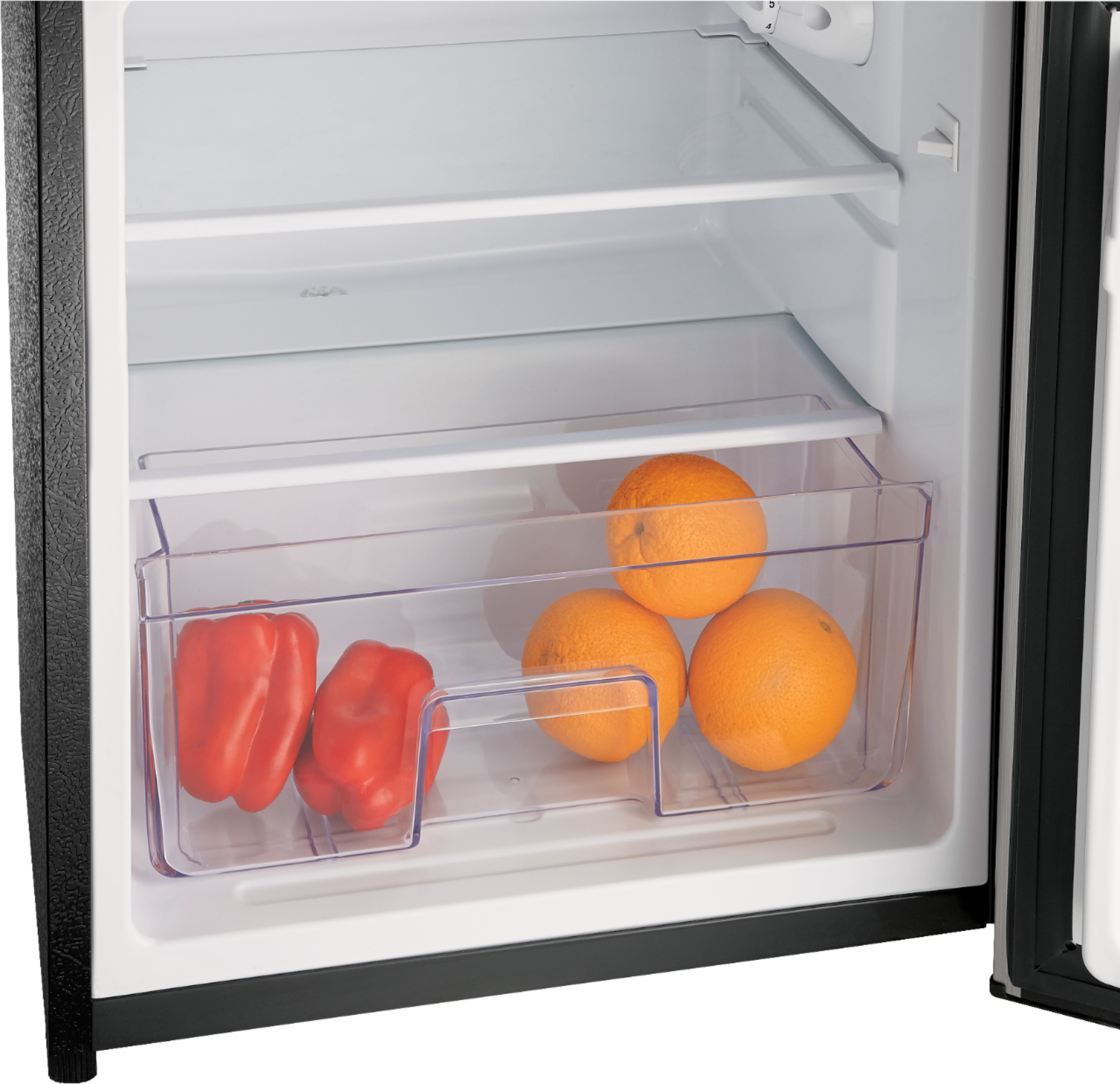 Insignia™ - 3.0 Cu. Ft. Mini Fridge with Top Freezer and ENERGY STAR Certification - Stainless Steel
