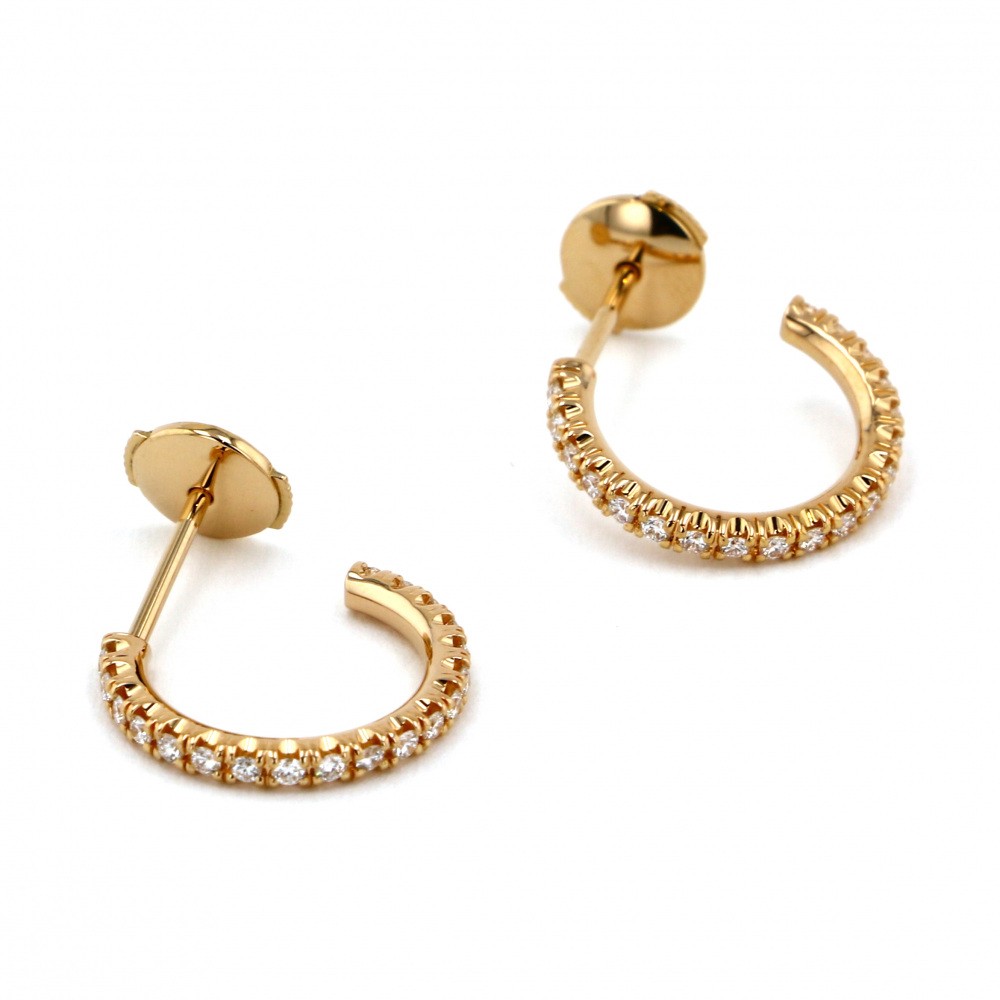 Cartier Ethancel Do Earrings 18K Rose Gold Diamond