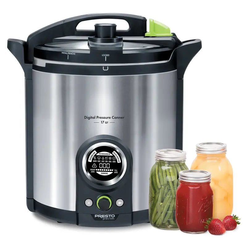 Presto Precise 17-Quart Stainless Steel Electric Pressure Canner – Model 02152, Silver