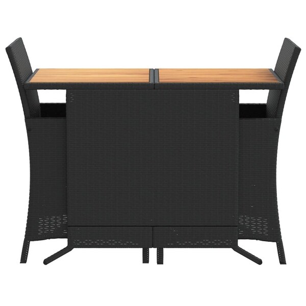 vidaXL 3 Piece Bistro Set with Cushions Poly Rattan
