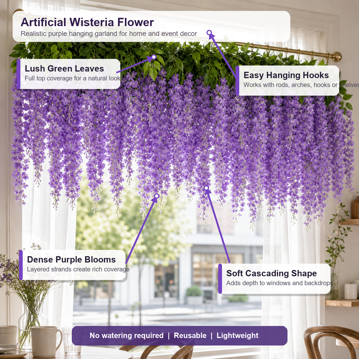 White Wisteria Flowers