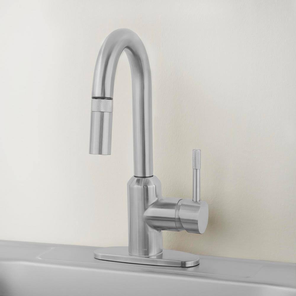 Glacier Bay 2600 Series Single-Handle Pull-Down Sprayer Laundry Faucet in Stainless Steel, Silver
