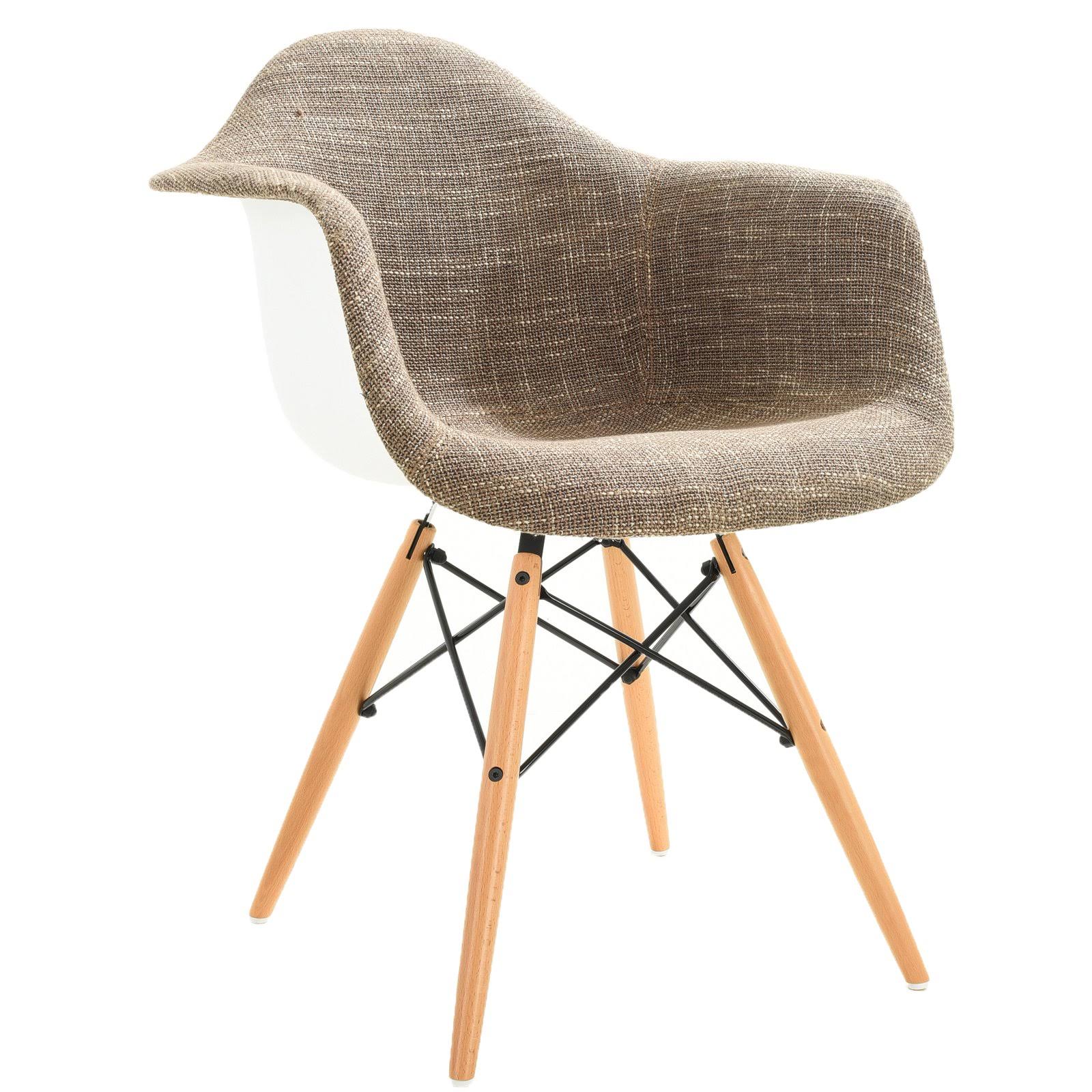 Edgemod Vortex Padded Arm Chair with Natural Base Light Grey