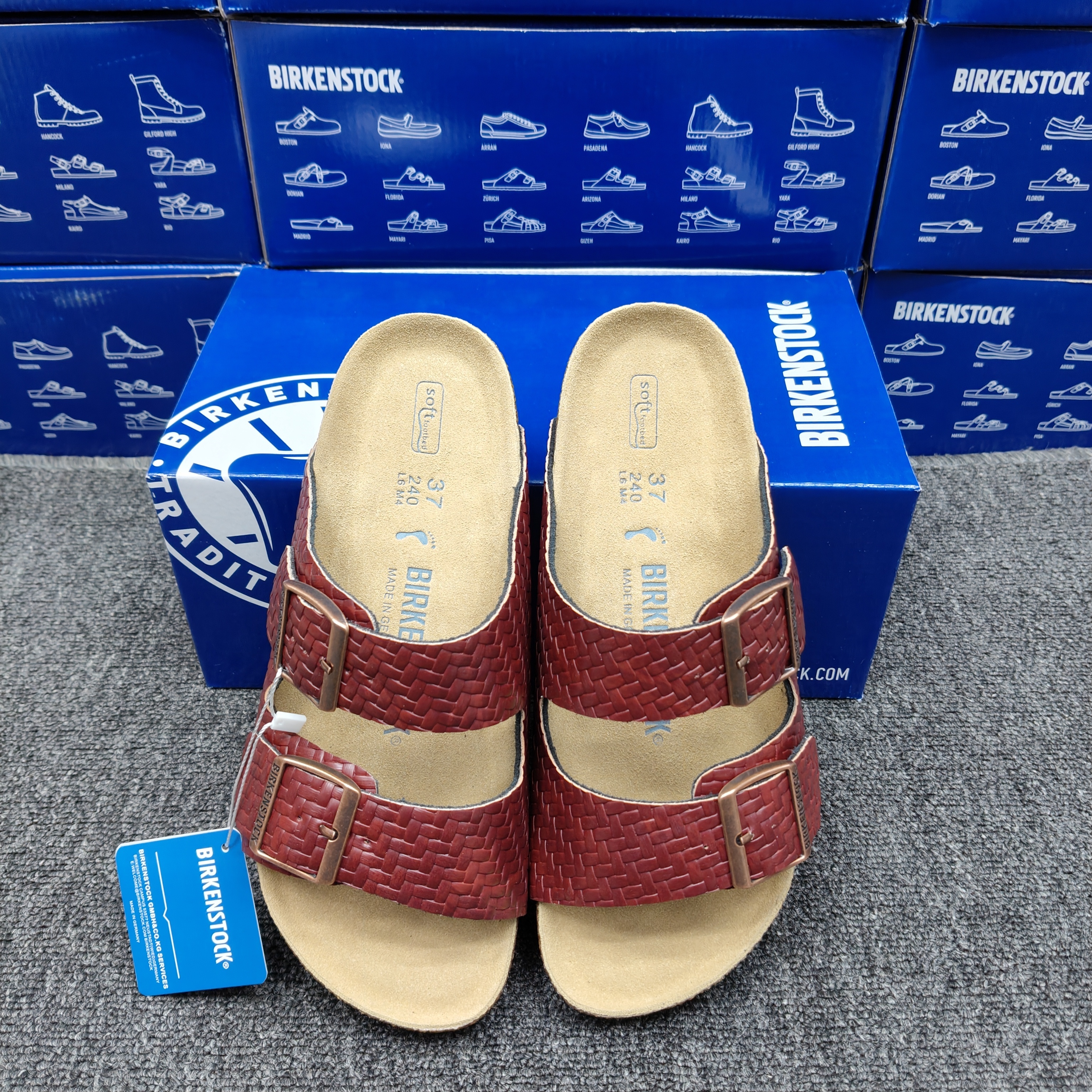 Birkenstock Arizona Leather Embossed Casual Sandals