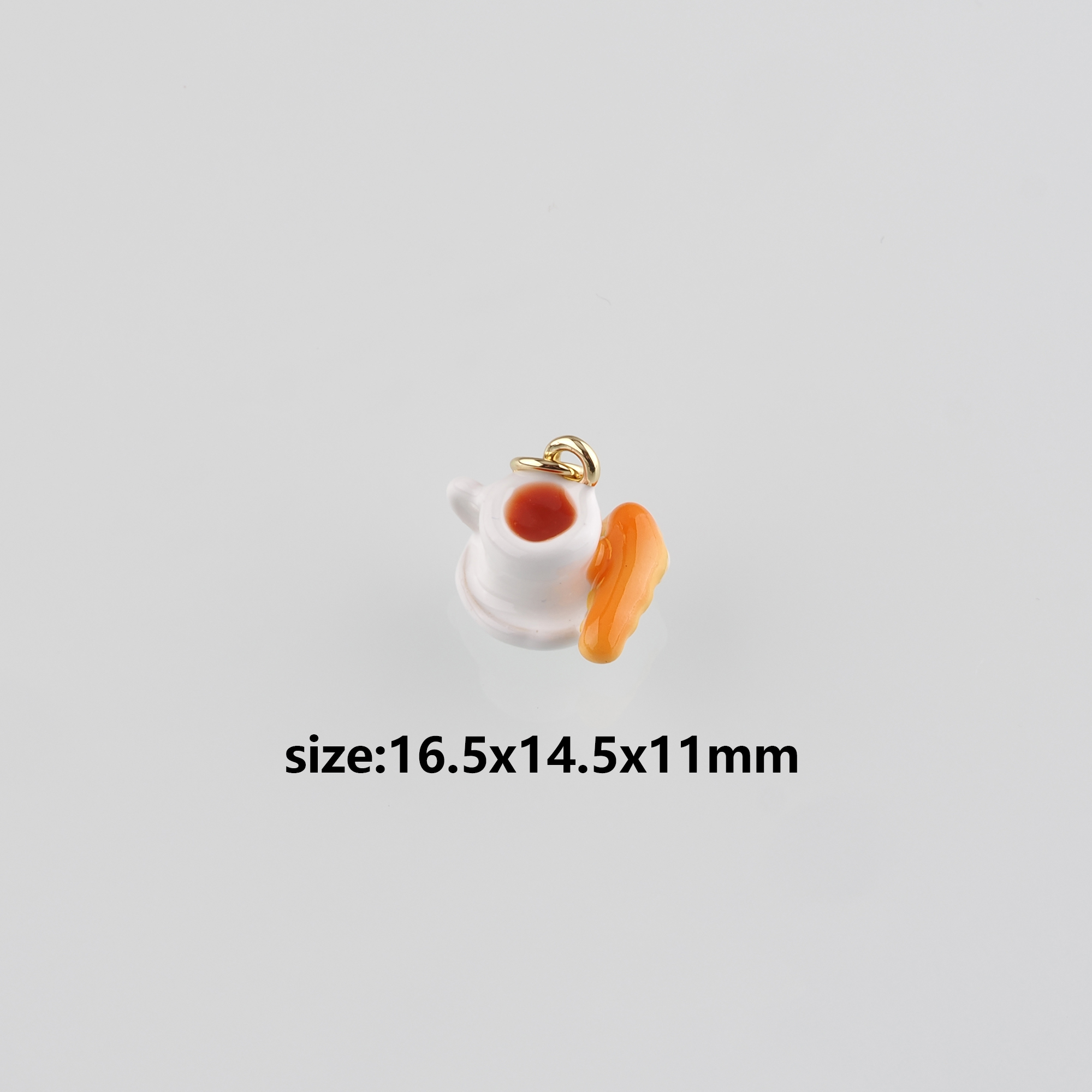 18K Gold Filled Coffee Cup Pendant,Enamel Coffee Cup Charm Earrings Necklace for DIY Jewelry Making Supply