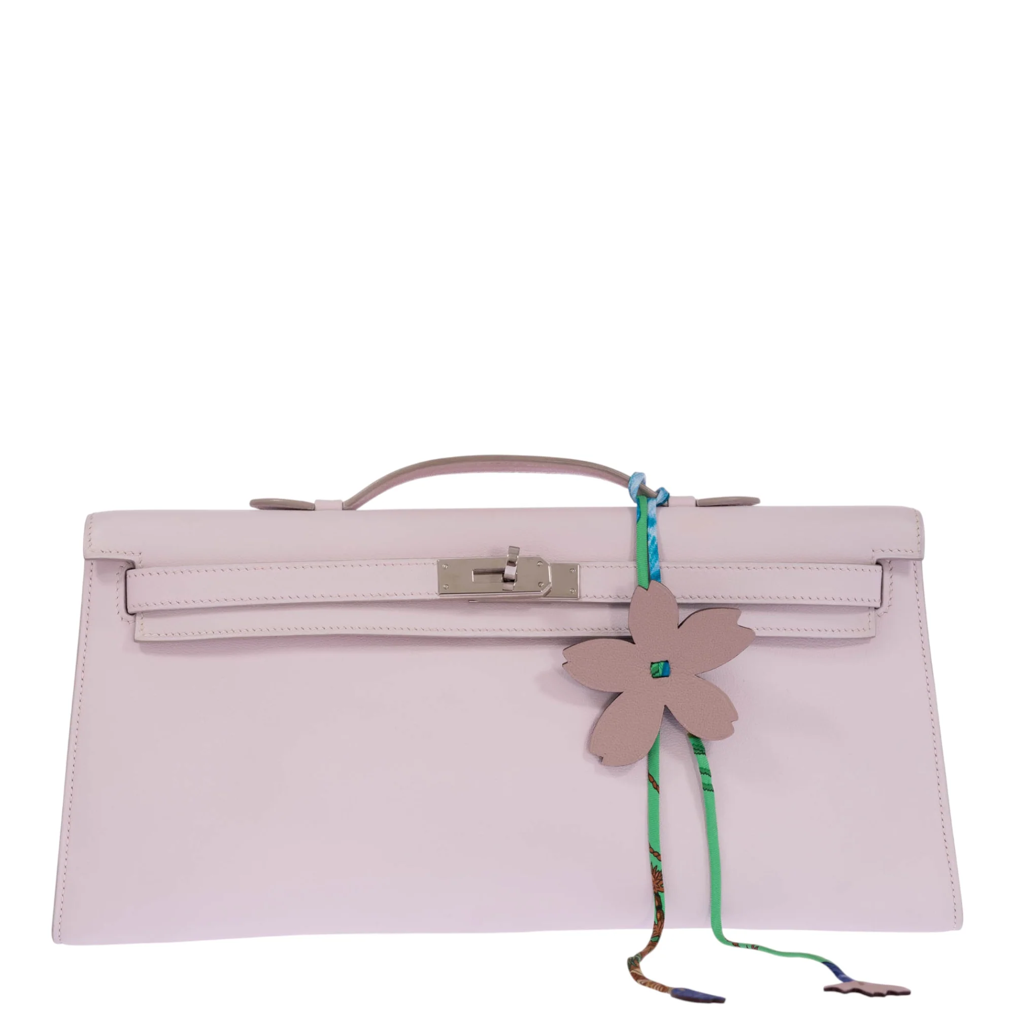 Hermès Kelly Longue Rose Dragee Evergrain with Palladium Hardware