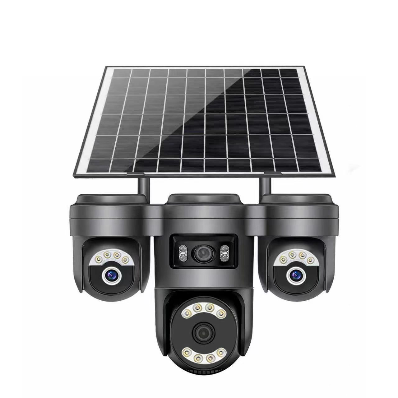 Triple Lens Solar Powered Security Camera