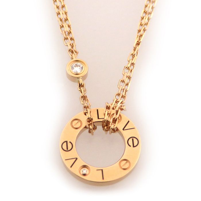 Cartier Love Necklace 18K Rose Gold Diamond