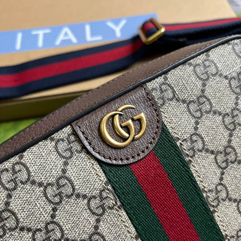 Gucci Ophidia Small Crossbody Bag Beige/Ebony 24cm/9.4in