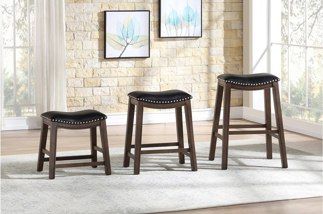 Homelegance 29x22 Height Saddle Stool, Black