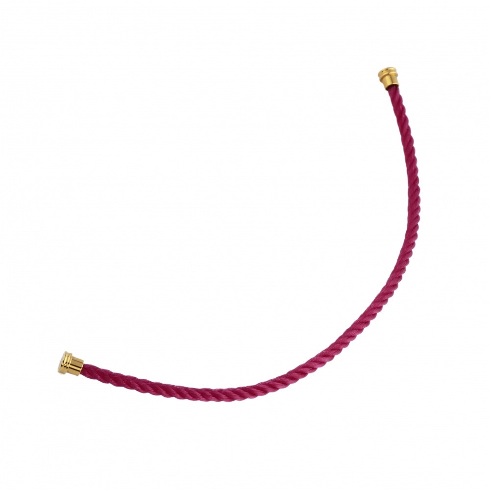 FRED Cable Mm Textile Rosewood Size 15 Stainless Bracelet Stainless Steel 6B0306