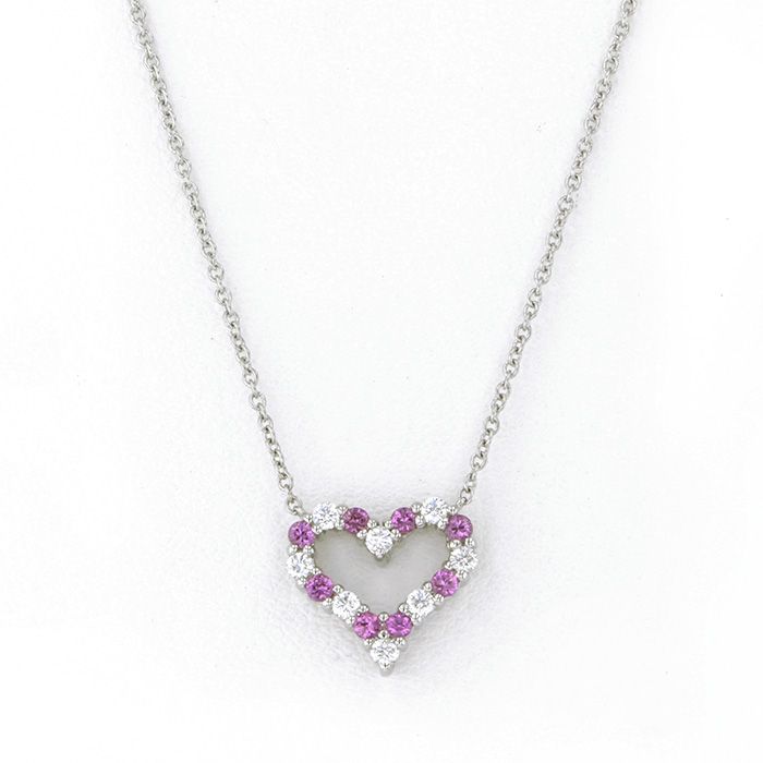 Tiffany & Co. Tiffany Pinched Heart PT950 Necklace Platinum
