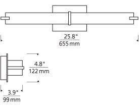 Tech Lighting 700BCMETYS-LED927 Metro Bath Satin Nickel