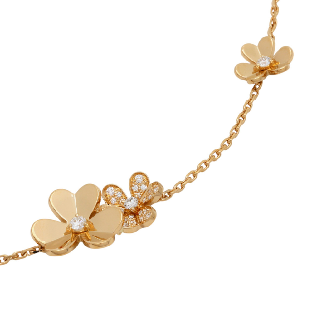 Van Cleef & Arpels Frivole 5 Flower Bracelet 18K Yellow Gold Diamond VCARP3W400