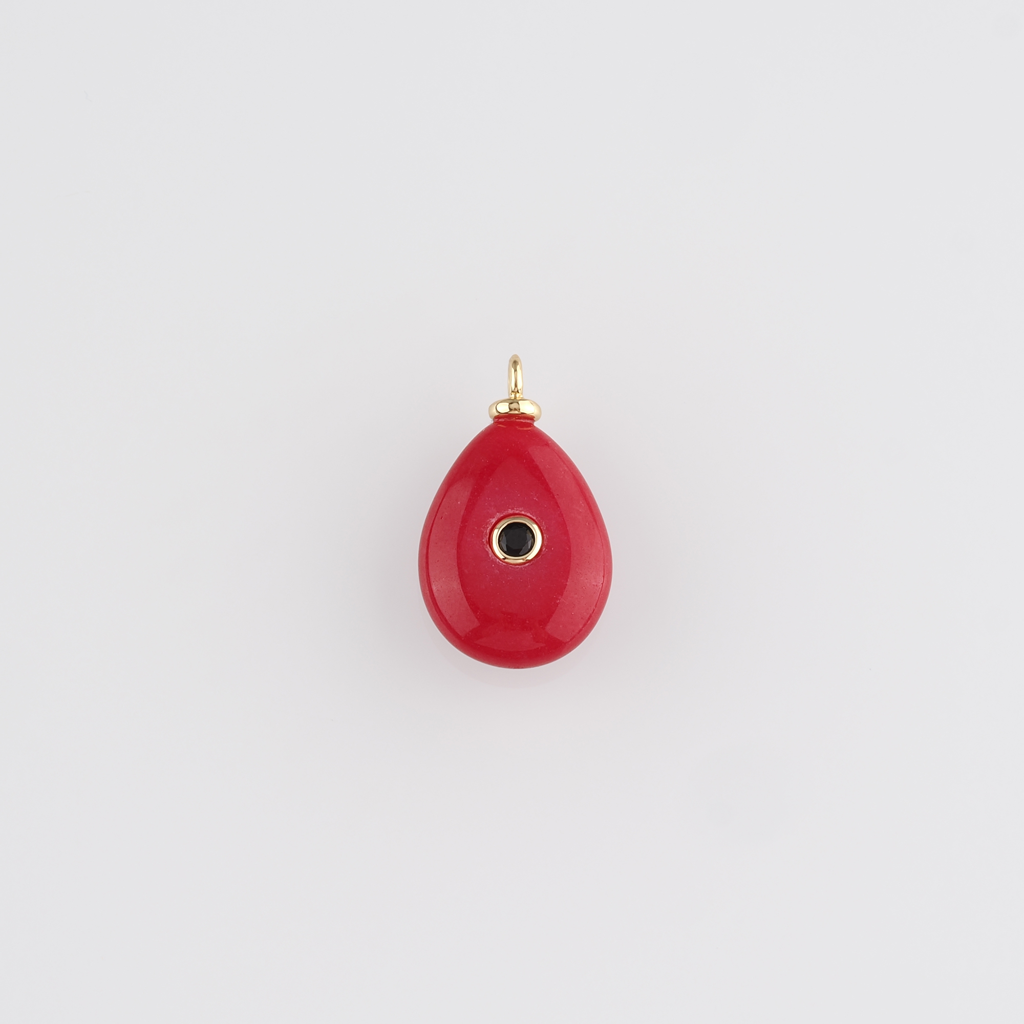 18K Gold Filled Teardrop Pendant,Natural Stone Charm Earrings Necklace for DIY Jewelry Making Supply