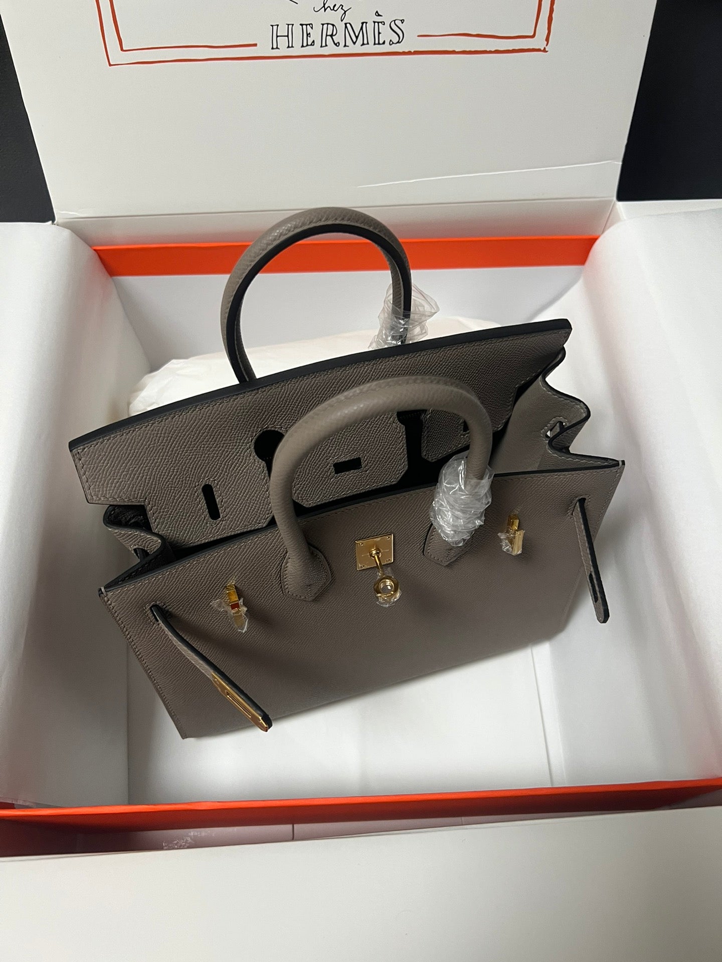 Hermes Birkin Sellier Etain Epsom Leather Gold Hardware