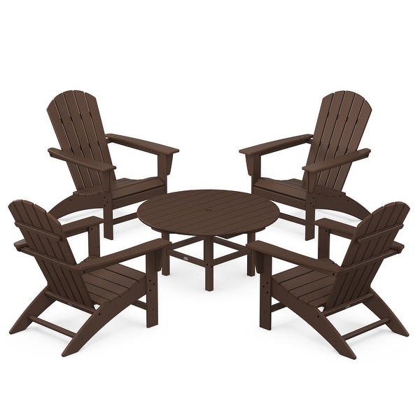 POLYWOOD Nautical 5Piece Adirondack Chair Conversation Set