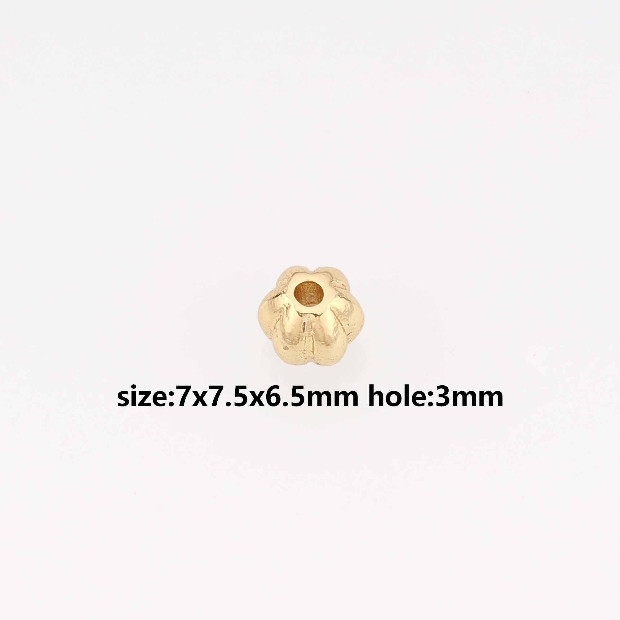 10Pcs 18K Gold Filled Flower Spacer Beads,Flower Bead for Bracelet Jewelry Necklace Making Supply