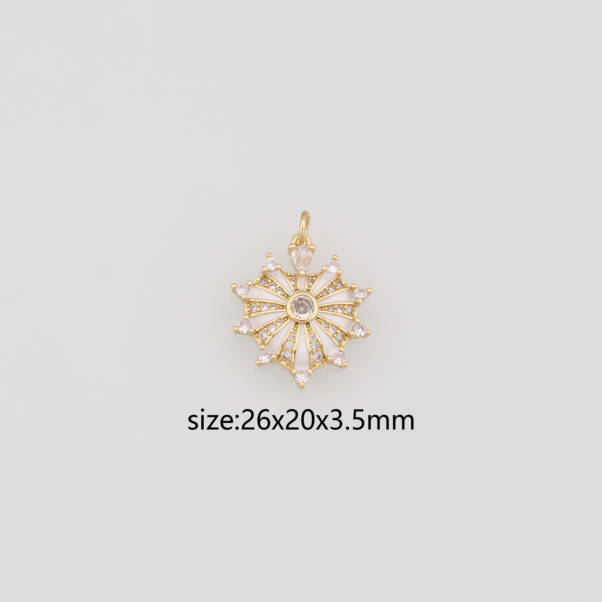 18K Gold Filled Heart Pendant,CZ Micro Pave Heart Charm Earrings Necklace for DIY Jewelry Making Supply