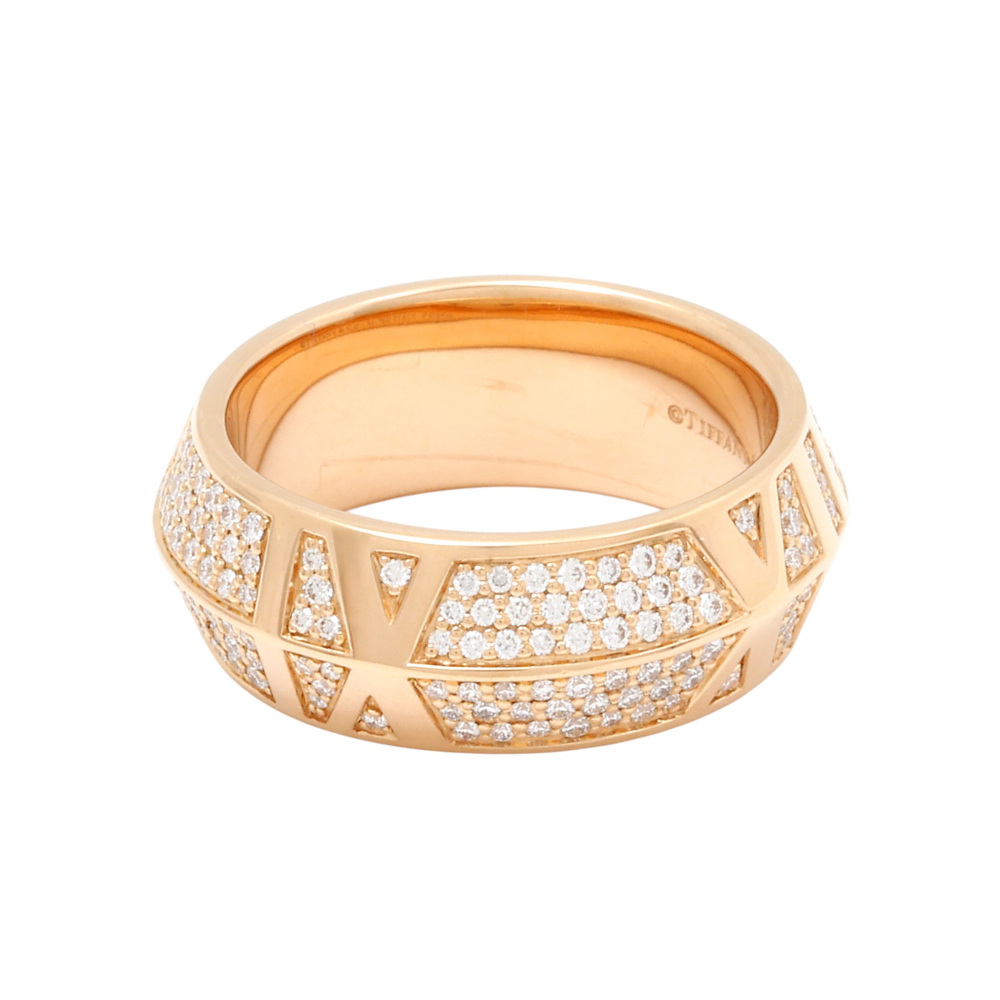 Tiffany & Co. Atlas Ring 18K Rose Gold Diamond