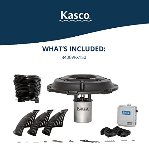 Kasco VFX Series Aerating Pond Fountain – 3/4 Horse Power 120V, Single Phase with 50 ft Electric Power Cord | Pond Aerator Pump for Ponds & Lakes | Efficient Pond Aeration Systems Black