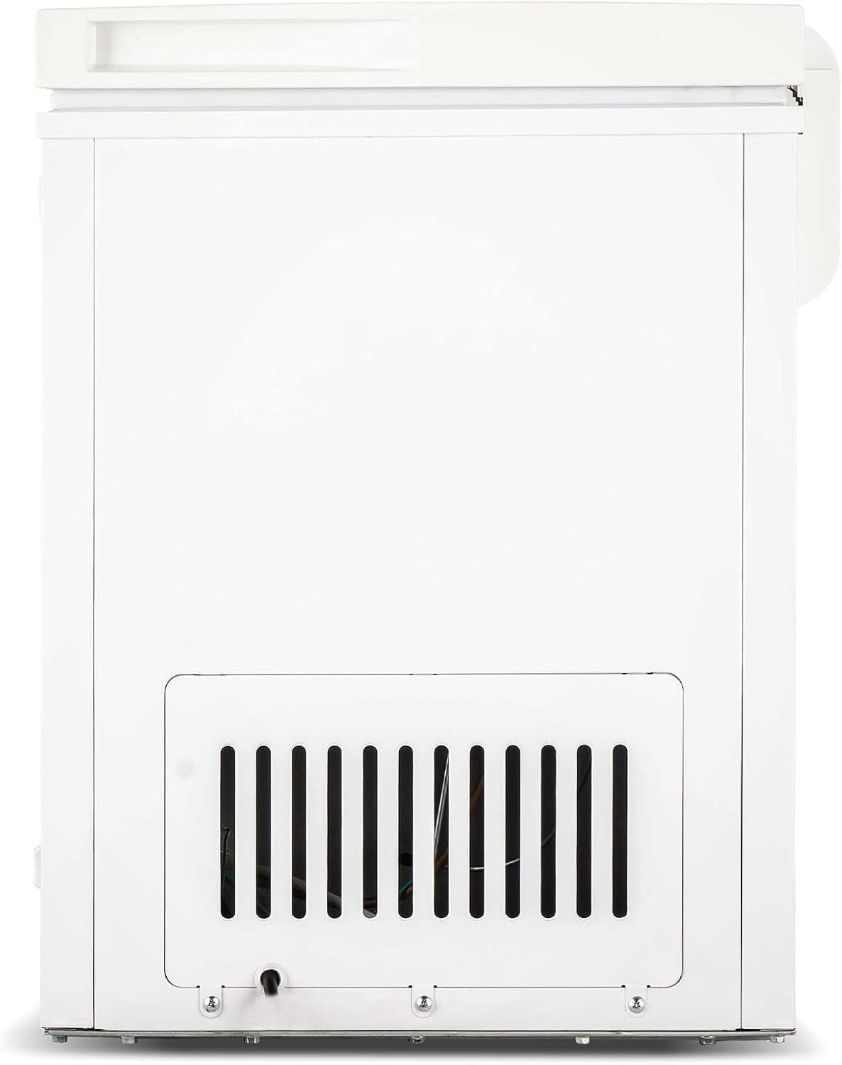Chest Deep Freezer, 2.0 Cu. Ft. Capacity, Adjustable Thermostat-Removable Vinyl Coated Wire Basket-Easy Defrost Drain- Garage Ready- Pearl White