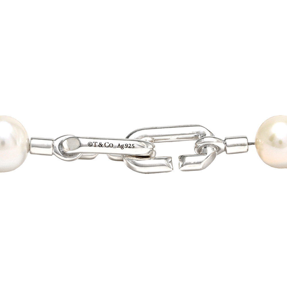 Tiffany & Co. Hardware Pearl Lock Necklace Sterling Silver 64047841