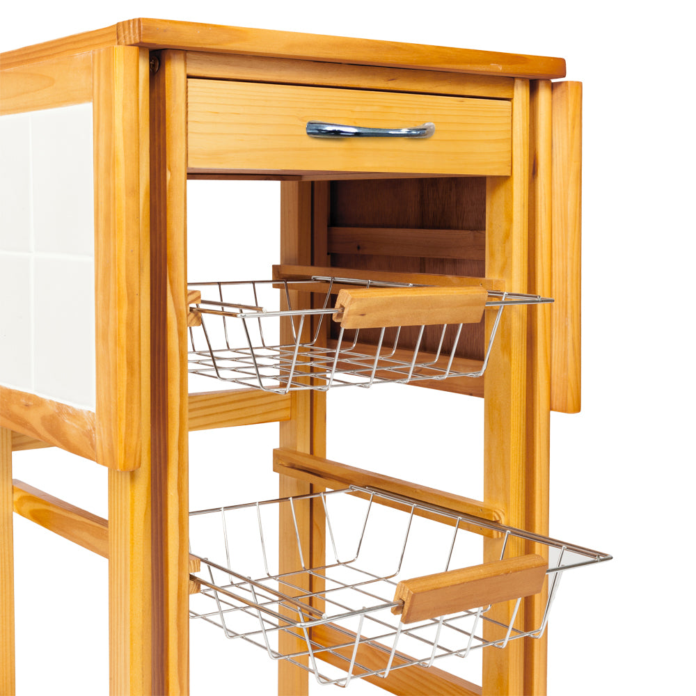 Veryke 4-Tier Kitchen Storage Cart Rack, Utility Microwave Oven Stand Storage Cart