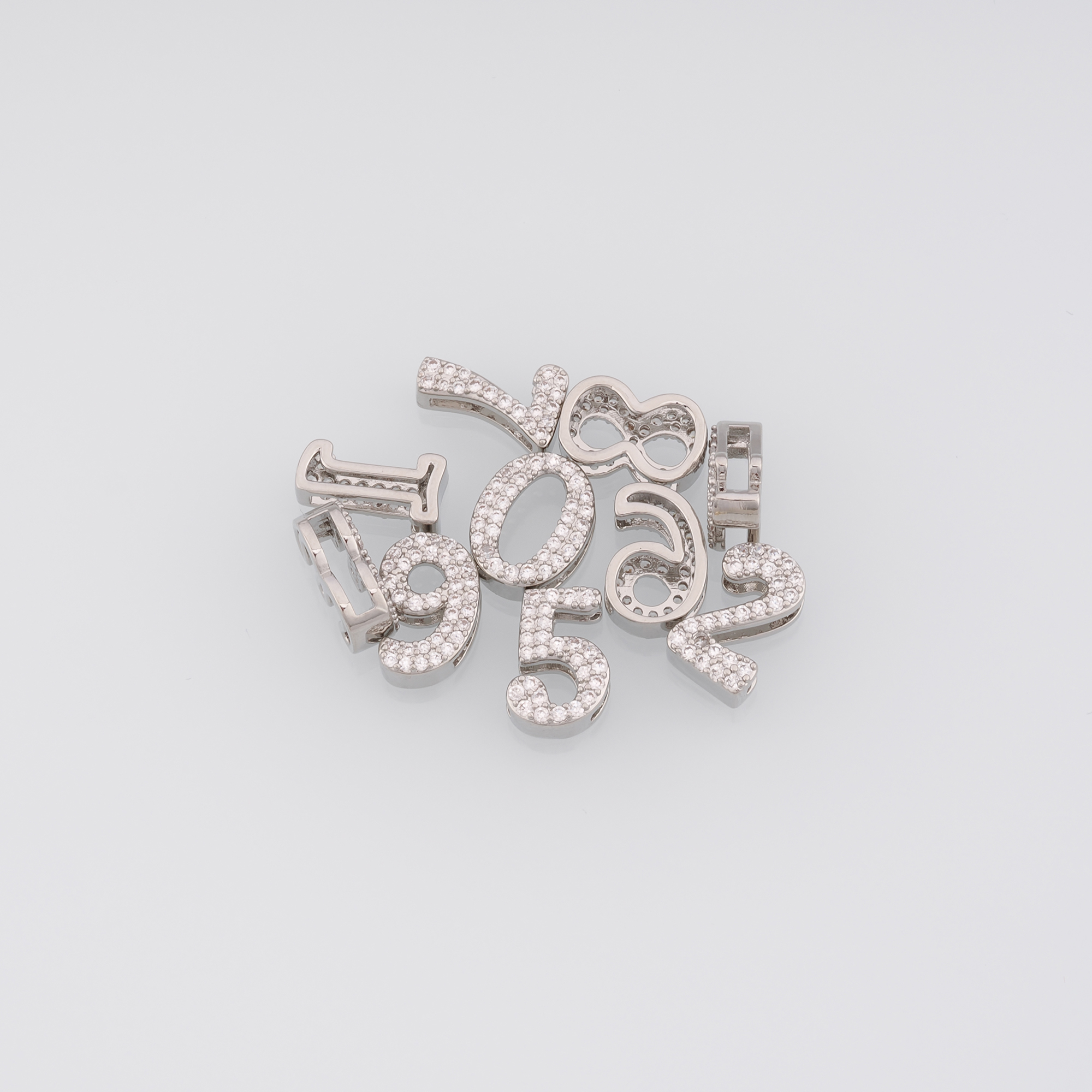 18K Gold Filled Number Spacer Beads,CZ Micro Pave Number Spacer Beads,DIY Jewelry Making Supply