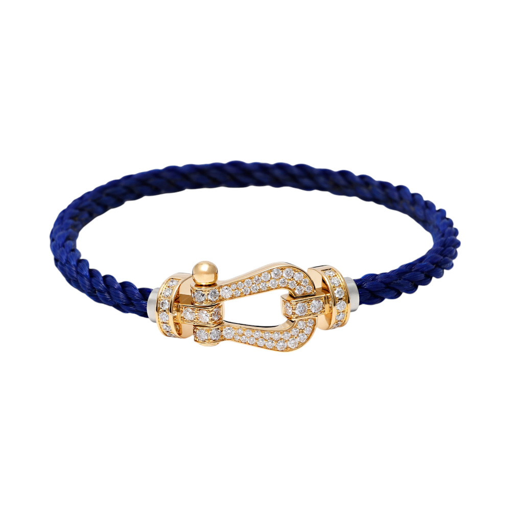 FRED Force 10 Lm Full Diamond Bracelet 18K Rose Gold & Stainless Steel 0B0048-6B0232