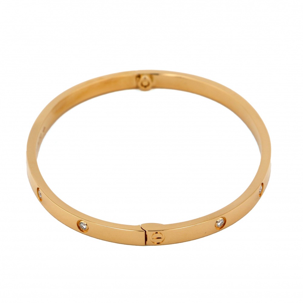 Cartier Love Full Diamond Bracelet 18K Rose Gold