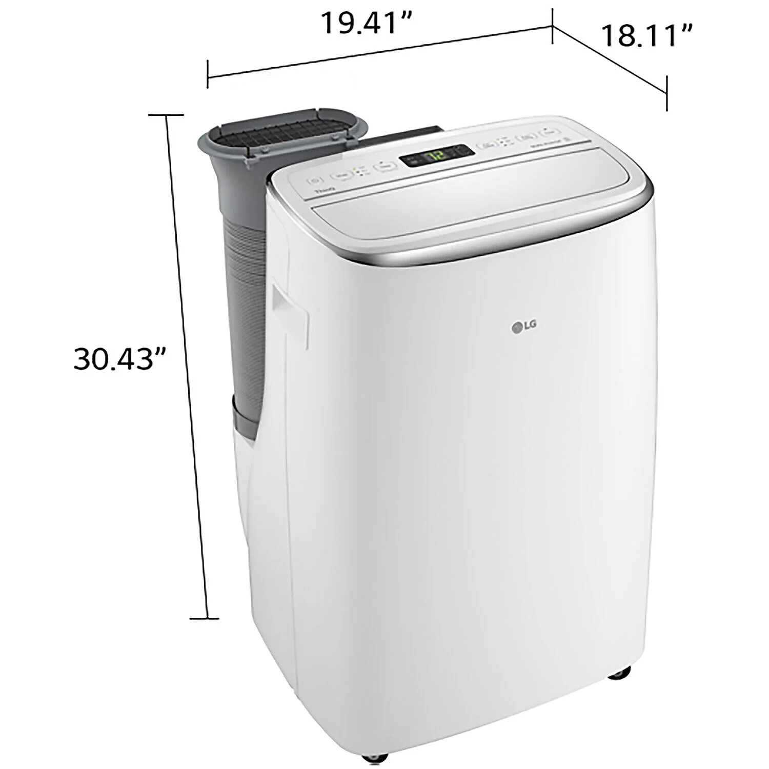 LG 10000 BTU (14000 BTU ASHRAE) Dual Inverter Portable Air Conditioner with Smartphone control, Rooms up to 500 Sq. ft, LP1419IVSM